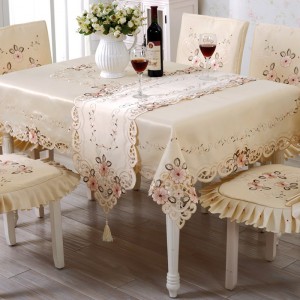 Tc007 floral Encaje borde Tapas para mesa estilo Europa boda mantel bordado hogar partido tabla ropa de alta calidad ali-66773384